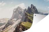 Muurdecoratie Bergtoppen van de Dolomieten in Italië - 180x120 cm - Tuinposter - Tuindoek - Buitenposter