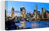 Canvas Schilderij Londen - Tower Bridge - Brug - 40x20 cm - Wanddecoratie