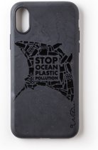 Wilma Stop Plastic Case Biologisch Afbreekbaar Beschermend Hoesje Rog iPhone X XS - Zwart