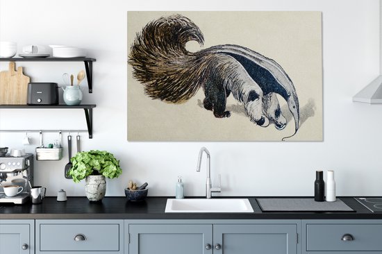 Une illustration antique d'un fourmilier géant 140x90 cm - Tirage photo sur toile (Décoration murale salon / chambre)