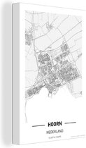 Tableau sur toile Plan de ville Hoorn - 60x90 cm - Décoration murale