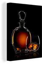 Whisky en verre et toile carafe 2cm 60x80 cm - Tirage photo sur toile (Décoration murale salon / chambre)