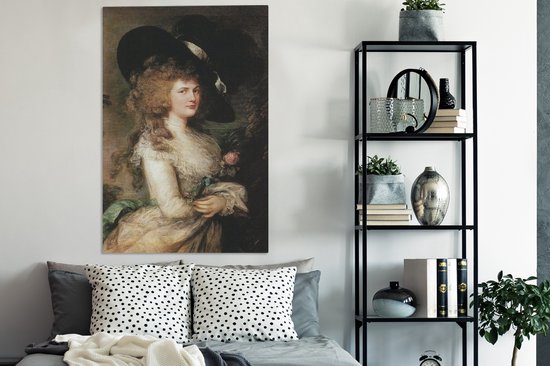 Georgiana Cavendish Duchesse de Devonshire - peinture de Thomas Gainsborough 80x120 cm - Tirage photo sur toile (Décoration murale murale salon / chambre)