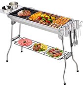 Houtskoolbarbecue, BBQ Grill Tafelbarbecue barbecue grill Houtskoolgrill Vlak Portable Inklapbaar RVS