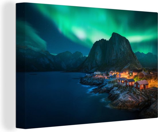 Village by Northern Lights toile 2cm 90x60 cm - Tirage photo sur toile (Décoration murale salon / chambre)