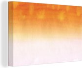Oeuvre abstraite faite d'aquarelle et d'un dégradé orange 90x60 cm - Tirage photo sur toile (Décoration murale salon / chambre)