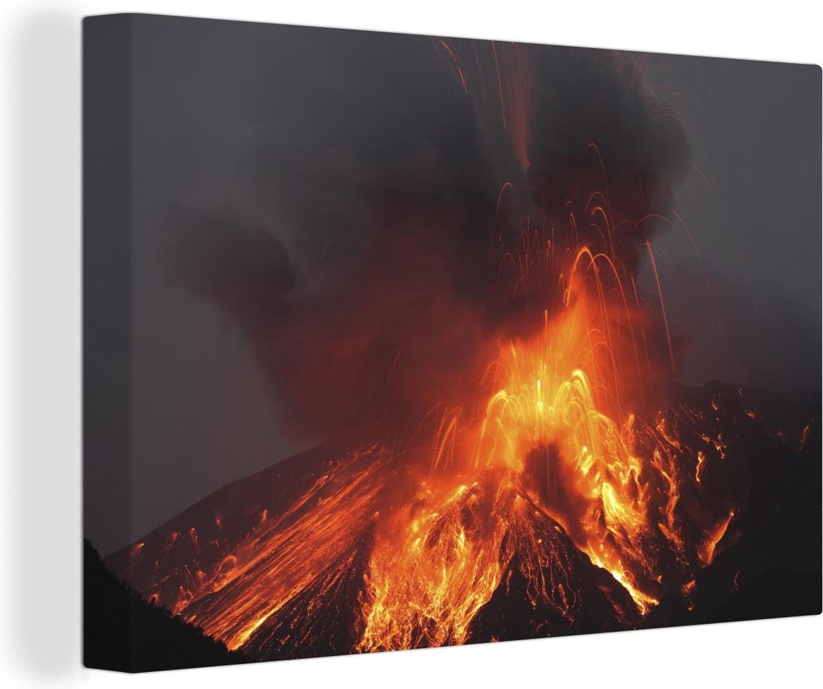 Massive Volcano Eruption A large volcano erupting hot lava and gases into the at