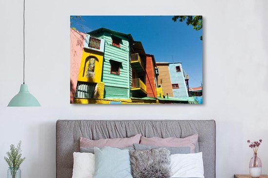 Journée ensoleillée dans le quartier argentin de la Boca Toile 180x120 cm - Tirage photo sur Toile (Décoration murale salon / chambre) XXL / Groot format!