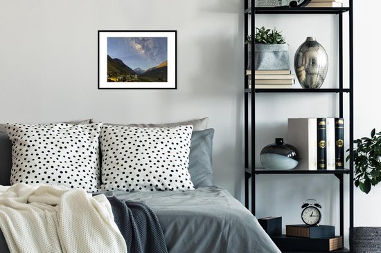 Affiche avec cadre Voie lactée sur la face nord du mont. Monastère Everest et Rongbuk, Tibet - 40x30 cm