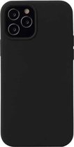 Voor iPhone 12 Pro Max effen kleur vloeibare siliconen schokbestendige beschermhoes (zwart)