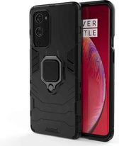 Voor OnePlus 9 Pro PC + TPU schokbestendige beschermhoes met magnetische ringhouder (zwart)