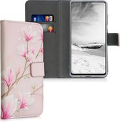 kwmobile telefoonhoesje geschikt voor Samsung Galaxy S20 FE - Backcover voor smartphone - Hoesje met pasjeshouder in poederroze / wit / oudroze - Magnolia design