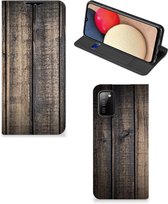 Leuk Case Cadeau voor Mannen Geschikt voor Samsung Galaxy M02s | A02s Smart Cover Steigerhout