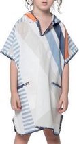 Surfponcho Kind Bora - 8-9 jaar - jongens/meisjes/unisex pasvorm - poncho handdoek voor kinderen met capuchon - zwemponcho - badcape