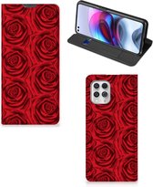 Mobiel Bookcase Motorola Moto G100 Smart Cover Red Roses