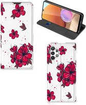 Smartphone Hoesje Geschikt voor Samsung Galaxy A32 5G Enterprise Editie | Geschikt voor Samsung A32 4G Mobiel Cover Blossom Red