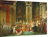 Inwijding van keizer Napoleon en kroning van keizerin Joséphine, Jacques-Louis David - Foto op Canvas - 60 x 40 cm