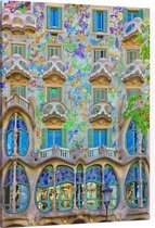 Het beroemde gevelhuis Casa Batlló van Gaudí in Barcelona - Foto op Canvas - 30 x 40 cm