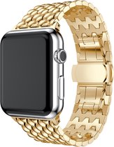 Stalen Smartwatch bandje - Geschikt voor  Apple Watch stalen draak band - goud - Maat: 38 - 40 - 41mm - Horlogeband / Polsband / Armband