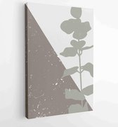 Foliage line art drawing with abstract shape. Abstract Eucalyptus and Art design for print, cover, wallpaper, Minimal and natural wall art.  1 - Moderne schilderijen – Vertical – 1