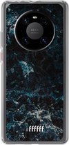 6F hoesje - geschikt voor Huawei P40 Pro -  Transparant TPU Case - Dark Blue Marble #ffffff
