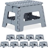 Relaxdays 10x opstapkrukje inklapbaar - opstapje kinderen - krukje - tot 120 kg - klapbaar