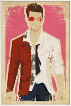JUNIQE - Poster met kunststof lijst Film Fight Club -13x18 /Kleurrijk