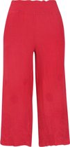 Cassis - Female - Linnen broek met borduurwerk  - Rood