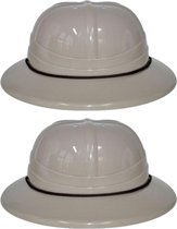 6x stuks plastic safari thema verkleed helm voor volwassenen - Carnaval helmen