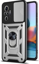 Voor Geschikt voor Xiaomi Redmi Note 10 Pro Sliding Camera Cover Design TPU + PC-beschermhoes (zilver)