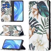 Voor Xiaomi Mi 11 Lite Gekleurd Tekenpatroon Onzichtbare Magnetische Horizontale Flip PU Lederen Case met Houder & Kaartsleuven & Portemonnee (Rode Bladeren)