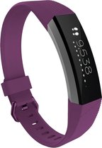 By Qubix Geschikt voor Fitbit Alta HR siliconen bandje met gesp - Maat: Large - Donkerpaars Smartwatchbandje bandje Armband Polsband Strap Band