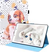 Voor Samsung Galaxy Tab A 8.0 2019 SM-T290/SM-T295 Animal Patroon Horizontale Flip Lederen Case met Houder & Kaartsleuven & Fotolijst (Little Flower Dog)