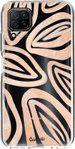 Casetastic Huawei P40 Lite Hoesje - Softcover Hoesje met Design - Leaves Coral Print
