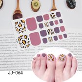Prachtige Teen NagelStickers/ 1 vel , 22 tips/ Manicure Teen Nagel stickers,Feet nail stickers ,Nagellak,Plaknagels / Nail stickers Multi roze