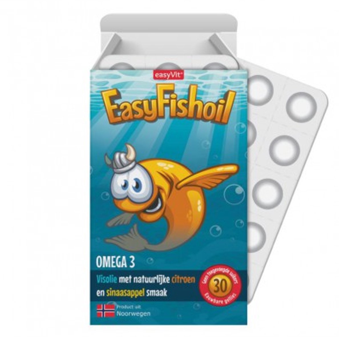 EasyVit EasyFishOil Omega 3 ve Vitamin D - 30 kauwtabletten (frisse fruitige smaak)