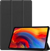 Voor Lenovo Pad Plus 11 2021 Custer Patroon Pure Kleur TPU Smart Tablet Holster met Slaapfunctie & 3-voudige Houder (Zwart)