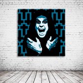 Pop Art Ozzy Osbourne Canvas - 100 x 100 cm - Canvasprint - Op dennenhouten kader - Geprint Schilderij - Popart Wanddecoratie