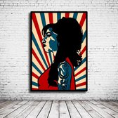 Pop Art Amy Winehouse Poster in lijst - 105 x 75 cm Fotopapier Mat 180 gr Framed - Popart Wanddecoratie
