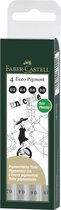 Faber-Castell fineliners - Ecco Pigment - 4-delig etui 0,2mm / 0,4mm / 0,6mm / 0,8mm - zwart - FC-167004