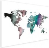 Wereldkaart Geometrische Kleuren - Poster 120x90