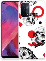 GSM Hoesje OPPO A74 5G | OPPO A54 5G TPU Bumper Skull Red