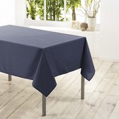 Donkerblauw tafelkleed van polyester met formaat 140 x 200 cm - Basic eettafel tafelkleden