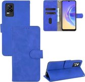 Voor Vivo V21e 5G Effen Kleur Huid Voelen Magnetische Gesp Horizontale Flip Kalf Textuur PU Lederen Case met Houder & Kaartsleuven & Portemonnee (Blauw)