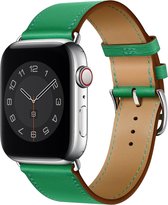 Bandje geschikt voor Apple Watch 38/40MM - Maat L - Horlogebandje - Polsband - Kunstleer - Groen
