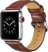 Bandje geschikt voor Apple Watch 42/44MM - Maat L - Horlogebandje - Polsband - Kunstleer - Donkerbruin