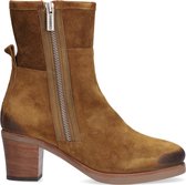 Shabbies 182020316 Enkellaarsjes - Enkelboots met rits - Dames - Cognac - Maat 38