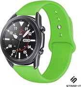 Siliconen Smartwatch bandje - Geschikt voor  Samsung Galaxy Watch 3 sport band 45mm - lichtgroen - Strap-it Horlogeband / Polsband / Armband