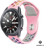 Strap-it Siliconen sport bandje - geschikt voor Samsung Galaxy Watch 3 45mm / Galaxy Watch 1 46mm / Gear S3 Classic & Frontier - roze/kleurrijk