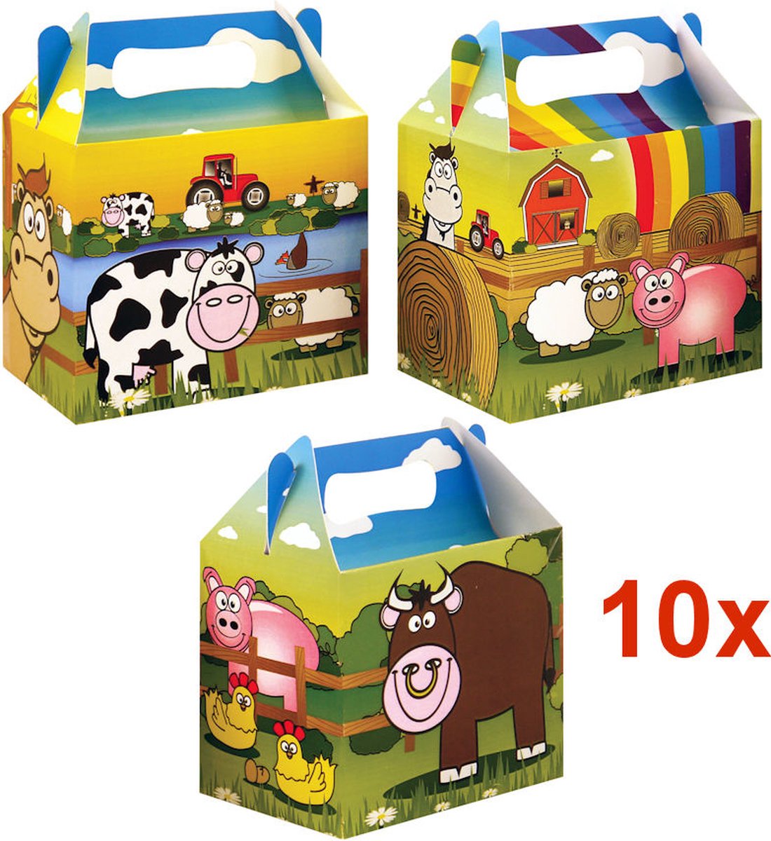 10 STUKS - LUXE BOERDERIJ - Traktatie Doos - INCLUSIEF SPEELGOED - Traktaties Uitdeelcadeaus voor Verjaardagen en Kinderfeestjes — afbeelding 3
